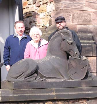 in front of war memorial